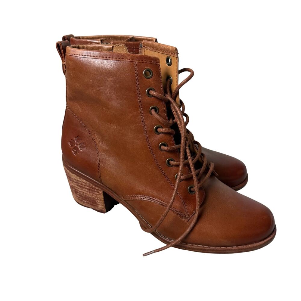 Patricia Nash Brown Leather Lace Up Boots Sz 9